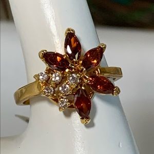 Blood Orange CZ Ring, size 8 (JW071)